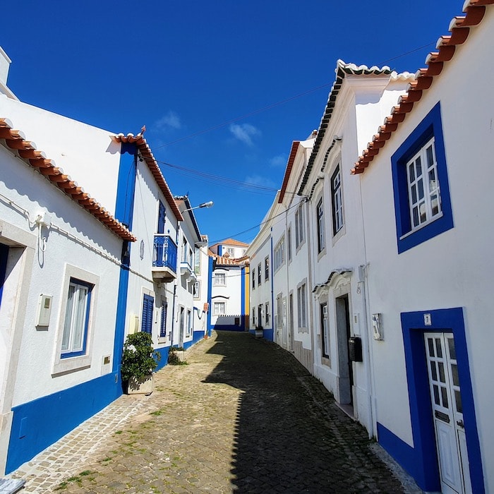 Empty street in the town of Ericeira