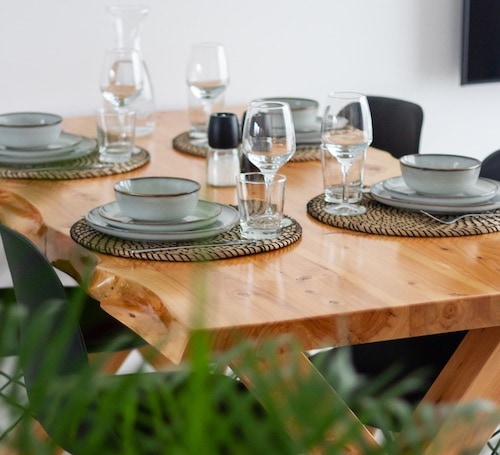 Handmade wooden dining table